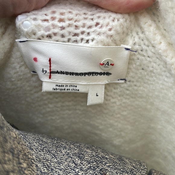 ANTHROPOLOGIE MULTI COLORED TUNIC WOOL / ALPACA  SWEATER - L - NEW ! - Picture 5 of 7